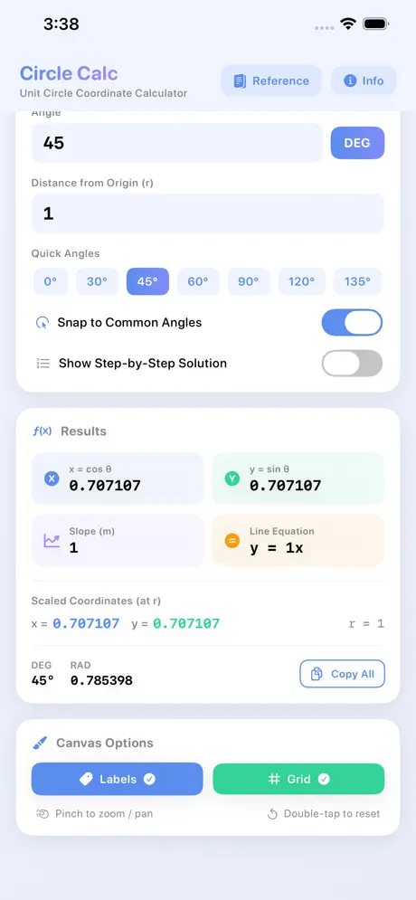 Circle_Coordinate_Calculator iOS App Screenshot 2