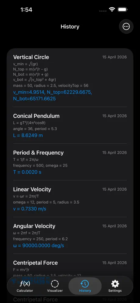 Circular_Motion_Calculator iOS App Screenshot 3