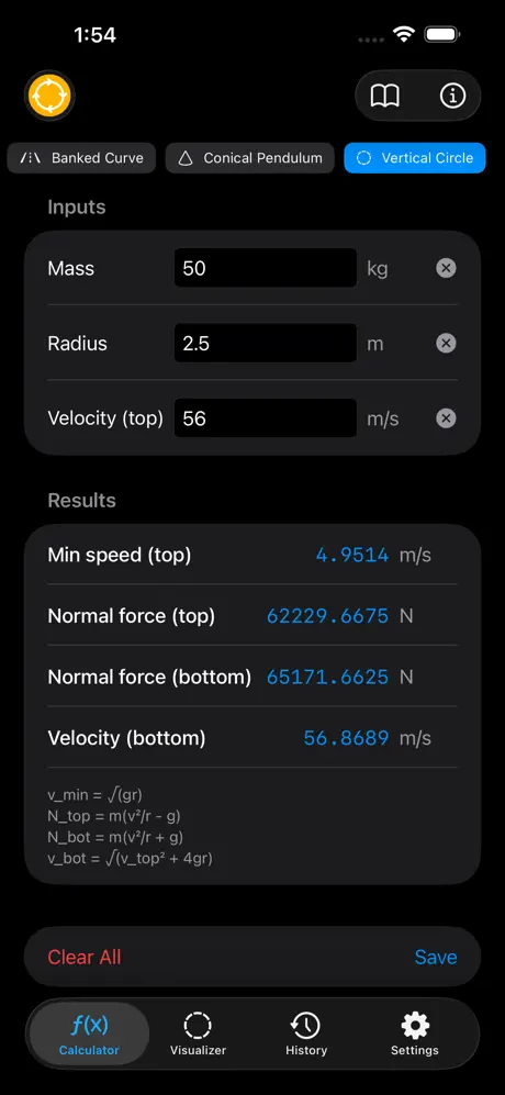 Circular_Motion_Calculator iOS App Screenshot 5
