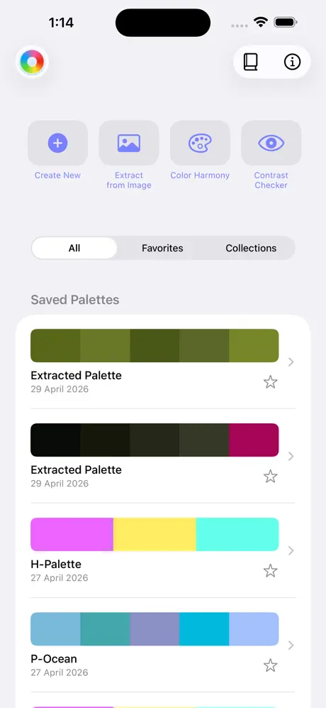 Color_Palette_Generator iOS App Screenshot 1