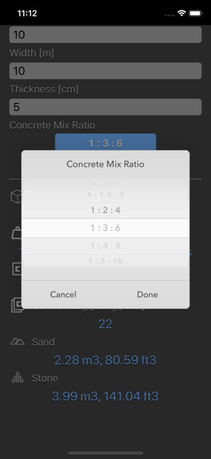 Concrete & Topsoil Calculator iOS App for iPhone and iPad