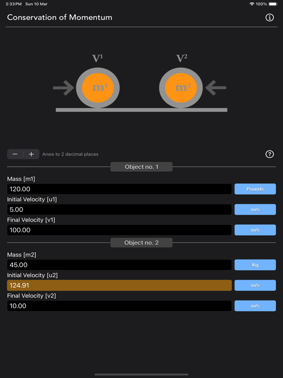 Conservation_of_Momentum_Calc iPadOS App Screenshot 8