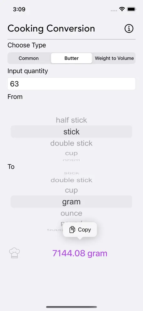 Cooking_Conversion iOS App Screenshot 5