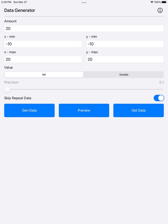 Data_Generator_Plus iPadOS App Screenshot 1