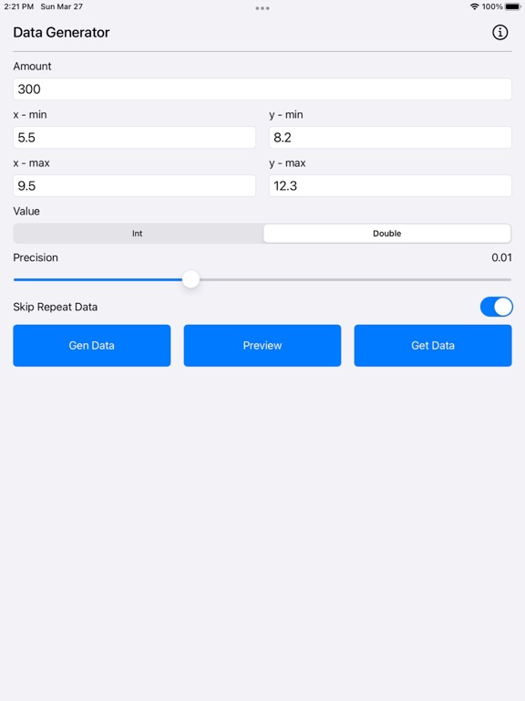 Data_Generator_Plus iPadOS App Screenshot 3