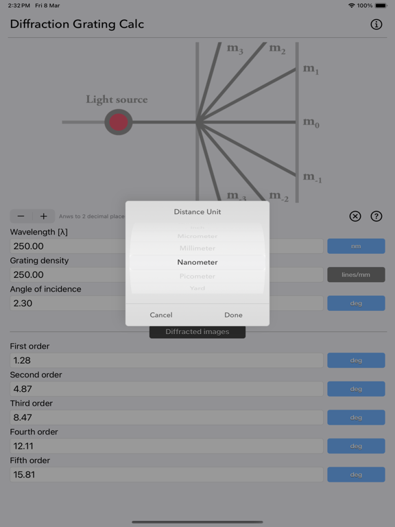 Diffraction_Grating_Calculator iPadOS App Screenshot 8