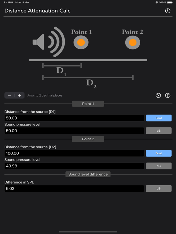 Distance_Attenuation_Calc iPadOS App Screenshot 7