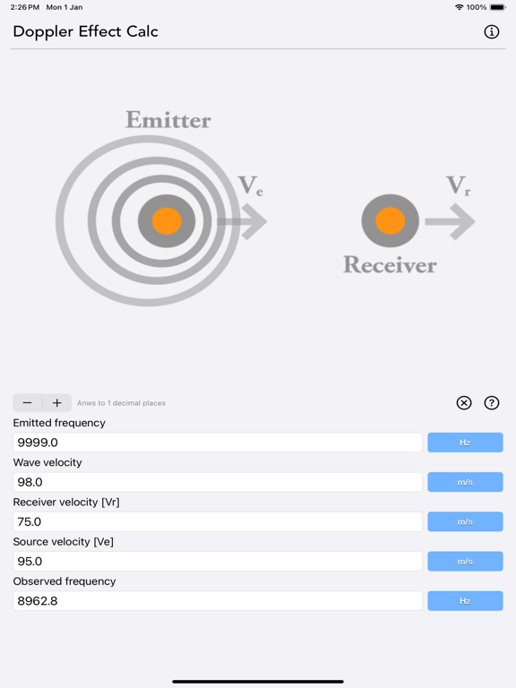 Doppler_Effect_Calculator iPadOS App Screenshot 3