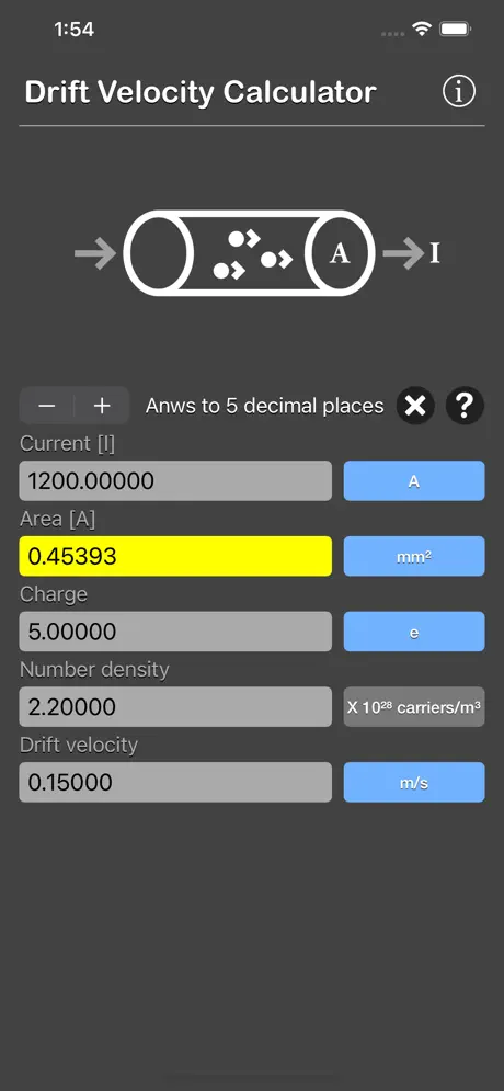 Drift_Velocity_Calculator iOS App Screenshot 5