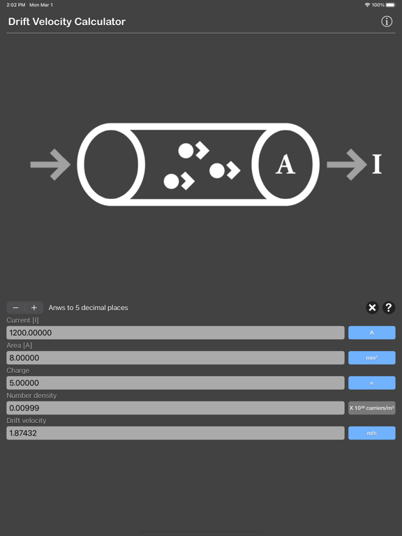 Drift_Velocity_Calculator iPadOS App Screenshot 10