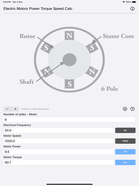 Electric_Motors_Speed_Calc iPadOS App Screenshot 3