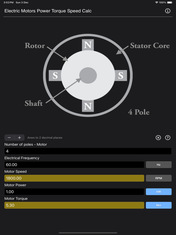 Electric_Motors_Speed_Calc iPadOS App Screenshot 8
