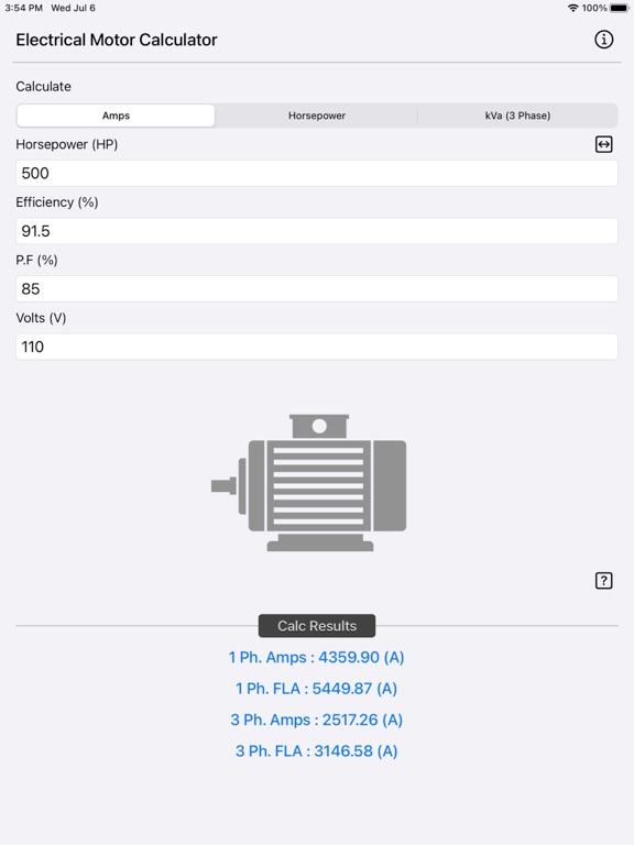 Electrical_Motor_Calculator iPadOS App Screenshot 8
