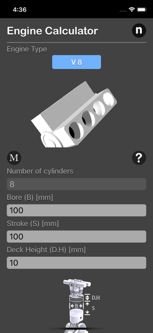 Engine Calculator Plus iOS App for iPhone and iPad