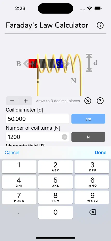 Faraday_s_Law_Calculator iOS App Screenshot 4