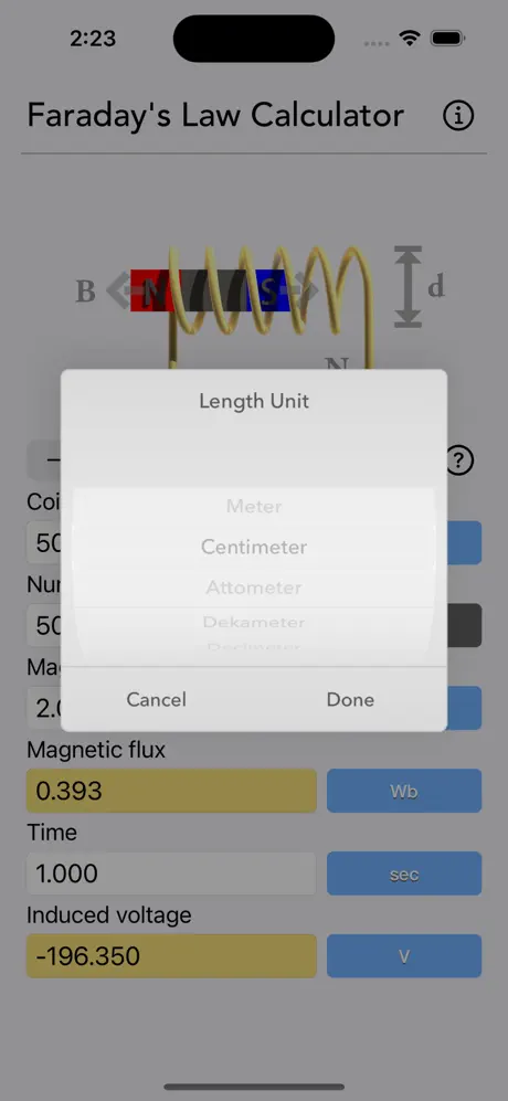 Faraday_s_Law_Calculator iOS App Screenshot 5