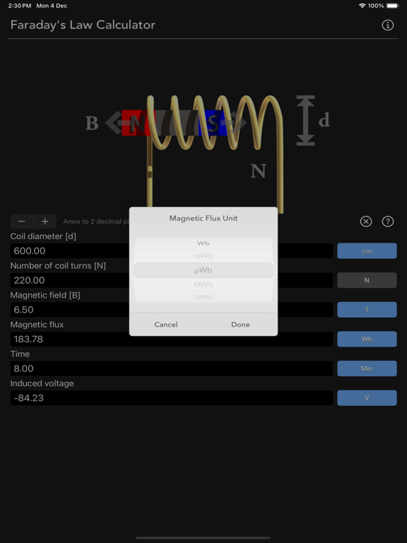 Faraday_s_Law_Calculator iPadOS App Screenshot 6