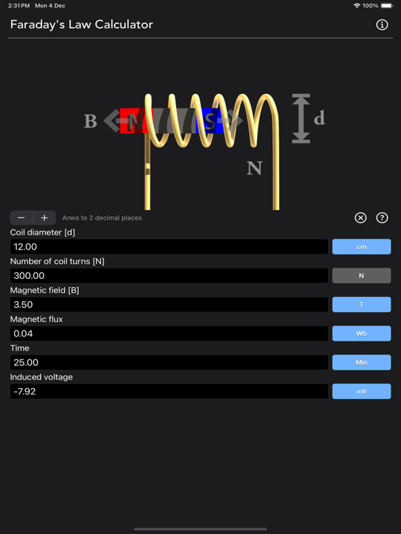 Faraday_s_Law_Calculator iPadOS App Screenshot 8
