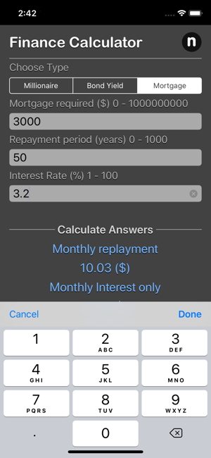Finance Calculator Nitrio iOS App for iPhone and iPad
