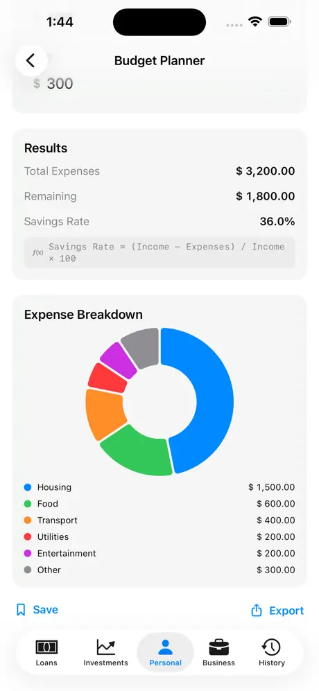 Finance_Calculator_Plus iOS App Screenshot 1