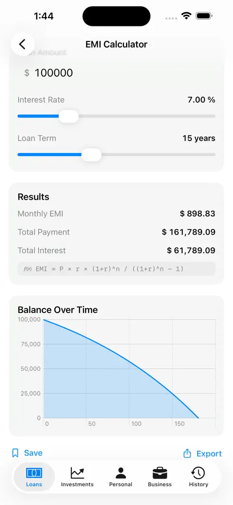 Finance_Calculator_Plus iOS App Screenshot 2
