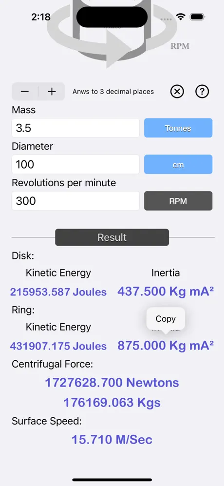 Flywheel_Energy_Calculator iOS App Screenshot 4