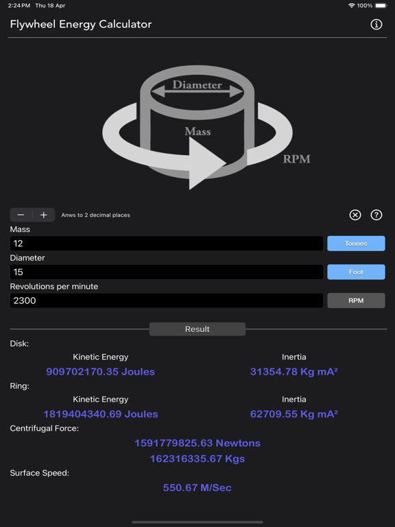 Flywheel_Energy_Calculator iPadOS App Screenshot 7