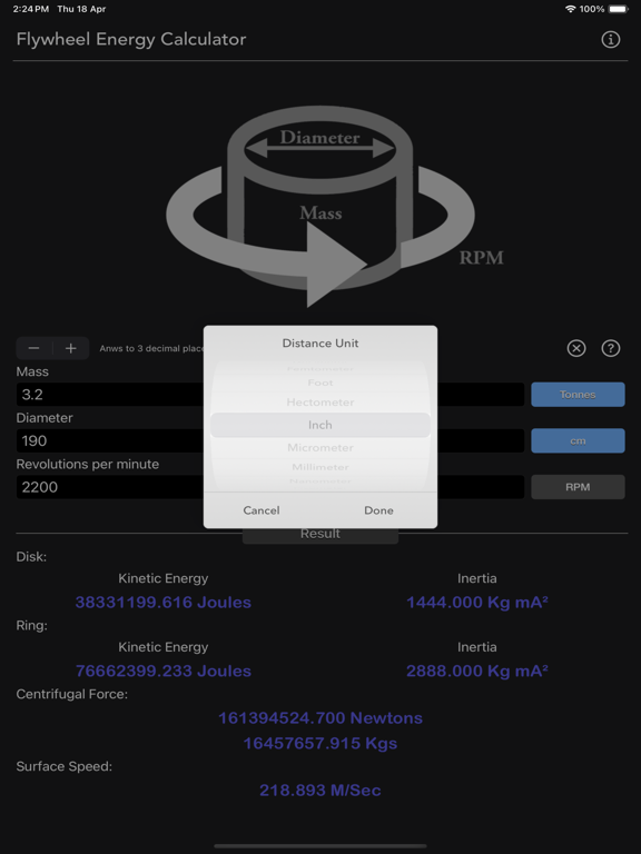 Flywheel_Energy_Calculator iPadOS App Screenshot 8