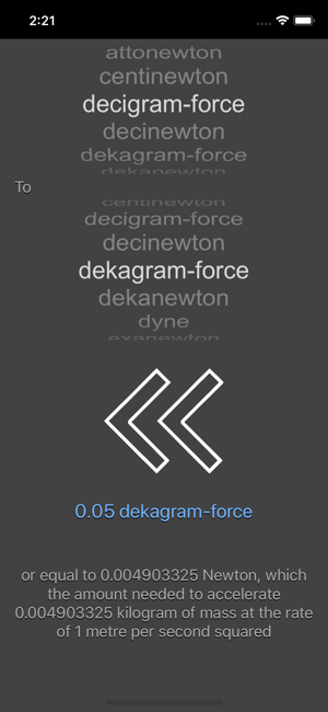 Force Conversion iOS App for iPhone and iPad