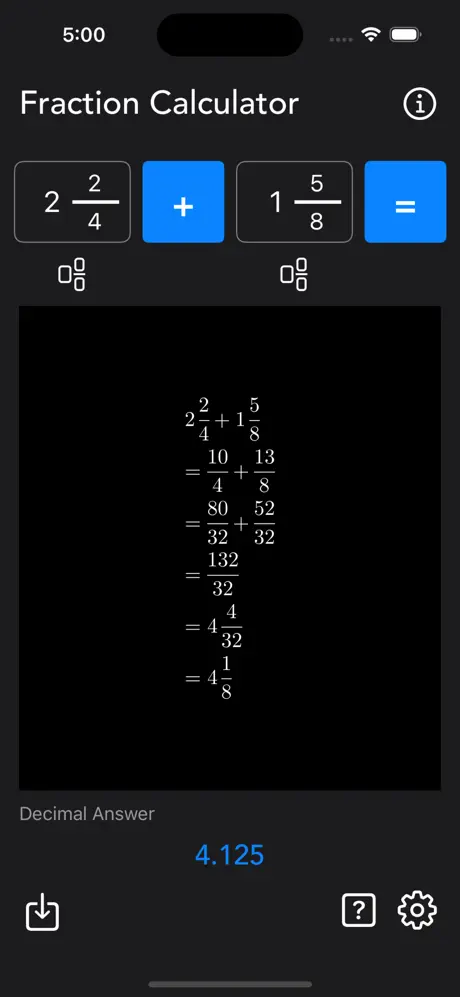 Fraction_Calculator_Math iOS App Screenshot 1