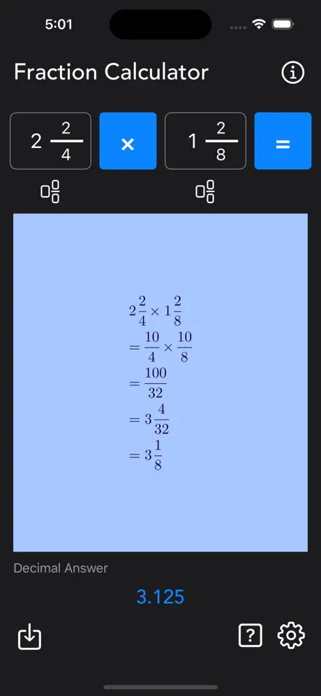 Fraction_Calculator_Math iOS App Screenshot 5