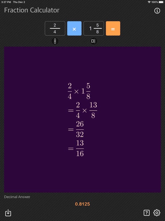 Fraction_Calculator_Math iPadOS App Screenshot 4