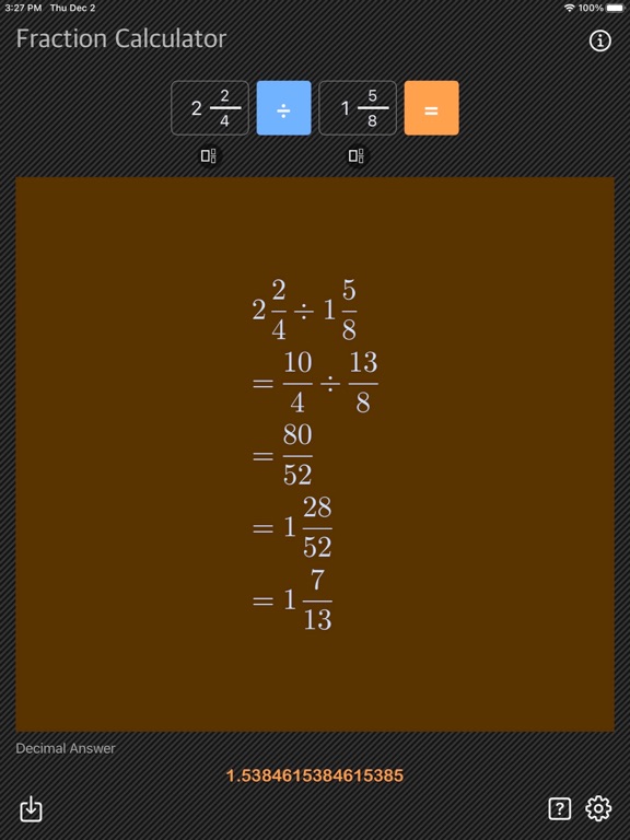 Fraction_Calculator_Math iPadOS App Screenshot 5
