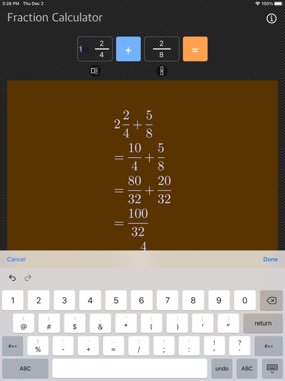 Fraction_Calculator_Math iPadOS App Screenshot 6