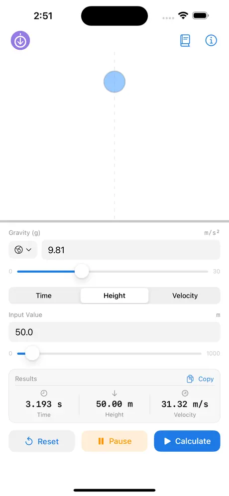 Free_Fall_Calculator iOS App Screenshot 5