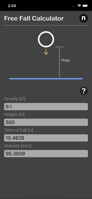 Free clearance fall calculator