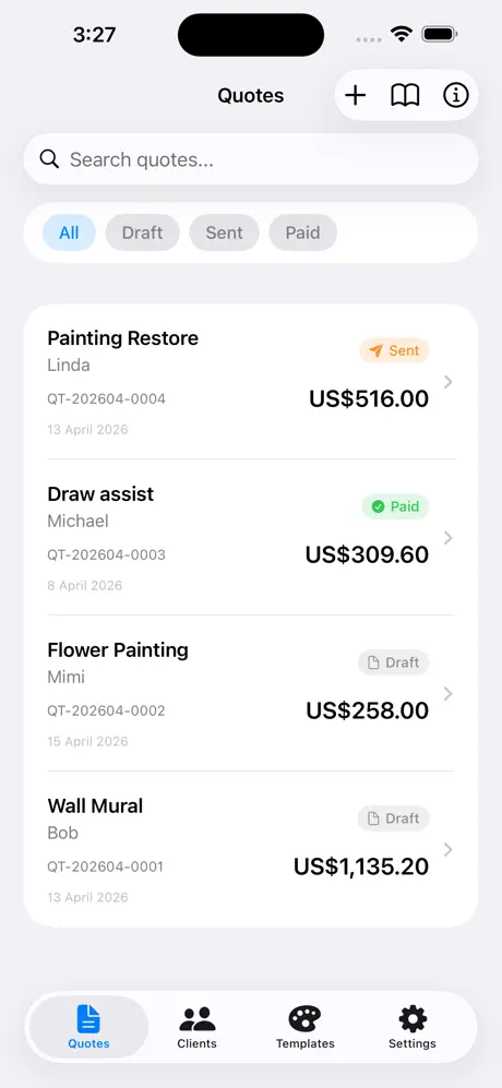 Freelances_Quote iOS App Screenshot 1