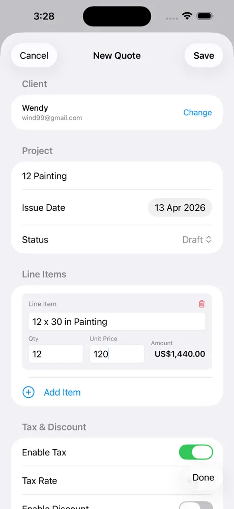 Freelances_Quote iOS App Screenshot 3