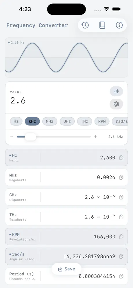 Frequency_Conversion iOS App Screenshot 2