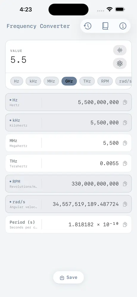 Frequency_Conversion iOS App Screenshot 4