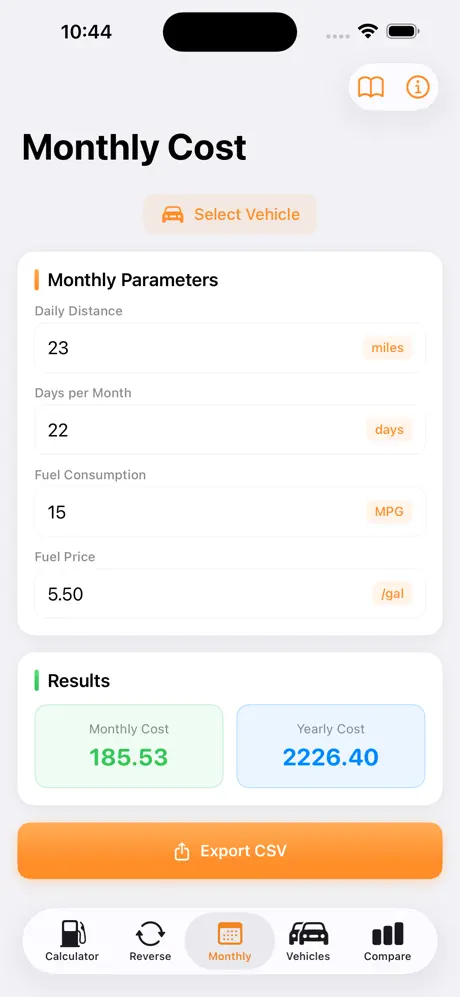 Fuel_Cost_Calc iOS App Screenshot 5