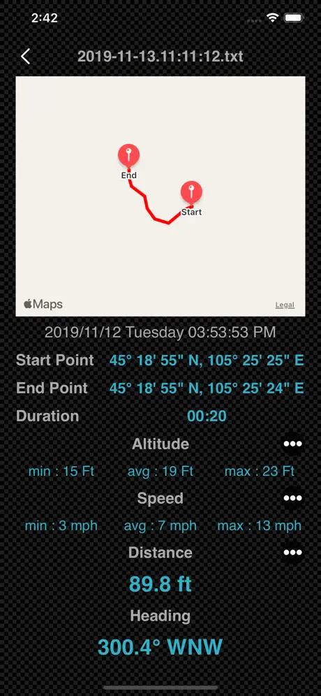 GPS_Logger_Plus iOS App Screenshot 3
