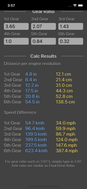 Gear Calculator Plus iOS App for iPhone and iPad