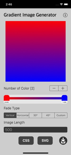 Gradient Image Generator iOS App for iPhone and iPad