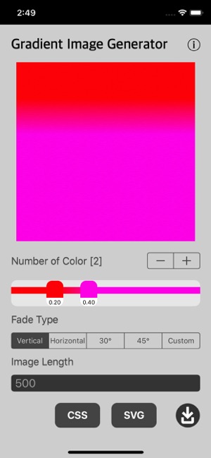 Gradient Image Generator iOS App for iPhone and iPad