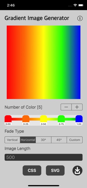 Gradient Image Generator iOS App for iPhone and iPad