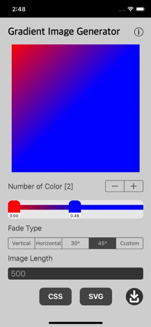 Gradient Image Generator iOS App for iPhone and iPad