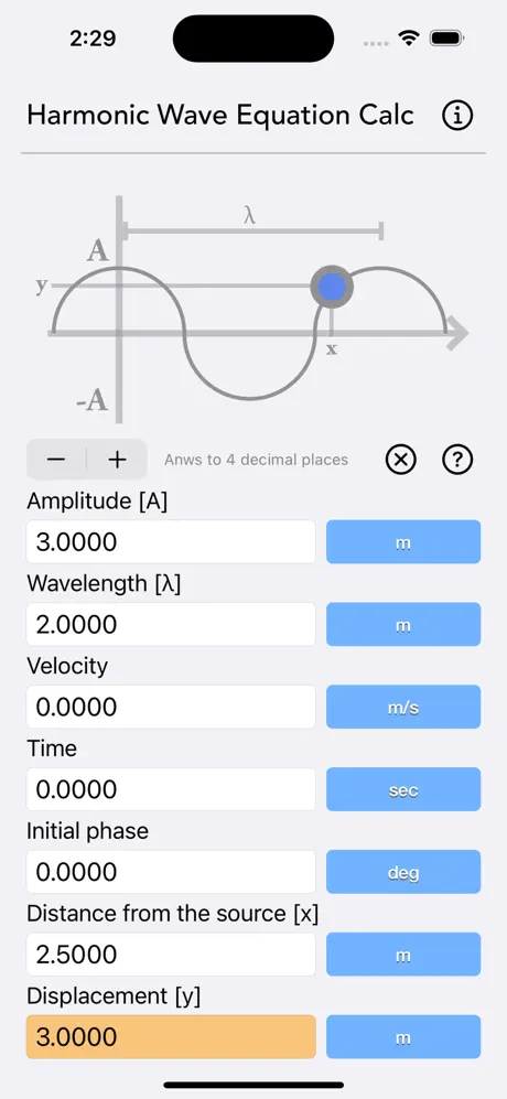 Harmonic_Wave_Equation_Calc iOS App Screenshot 2