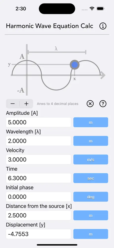 Harmonic_Wave_Equation_Calc iOS App Screenshot 3