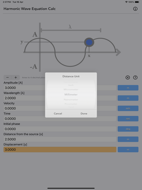 Harmonic_Wave_Equation_Calc iPadOS App Screenshot 2